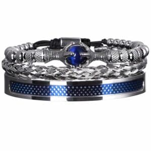 Ensemble de bracelets duo couple luxe couleur bleue sur fond blanc