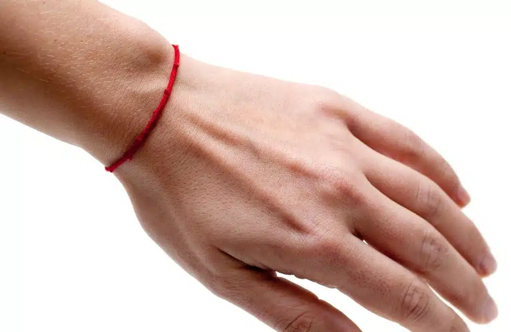 Purchase Bracelet RedLine Pure red cord with diamond 0.10ct bezel set,  white gold bracelet