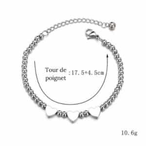 dimensions et poids du bracelet de couple personnalisable
