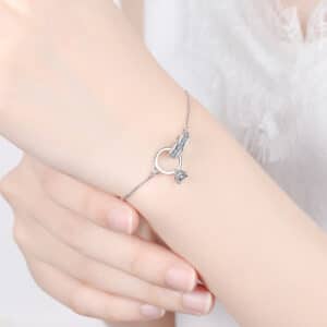Bracelet de promesse avec bague poignet de femme
