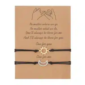 Bracelet couple soleil et lune