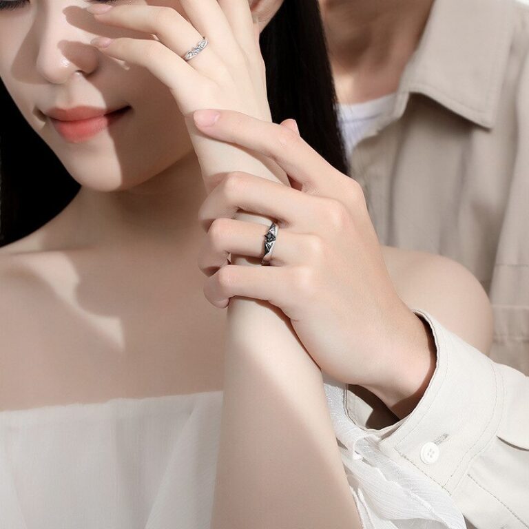 Bague de Couple en Acier Inoxydable Ailes d'Ange et de Personnalité pour Homme et Femme, Mariage, Fiançailles, Promesse 6