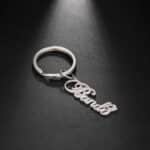 porte clé personnalisé prénom fond noir