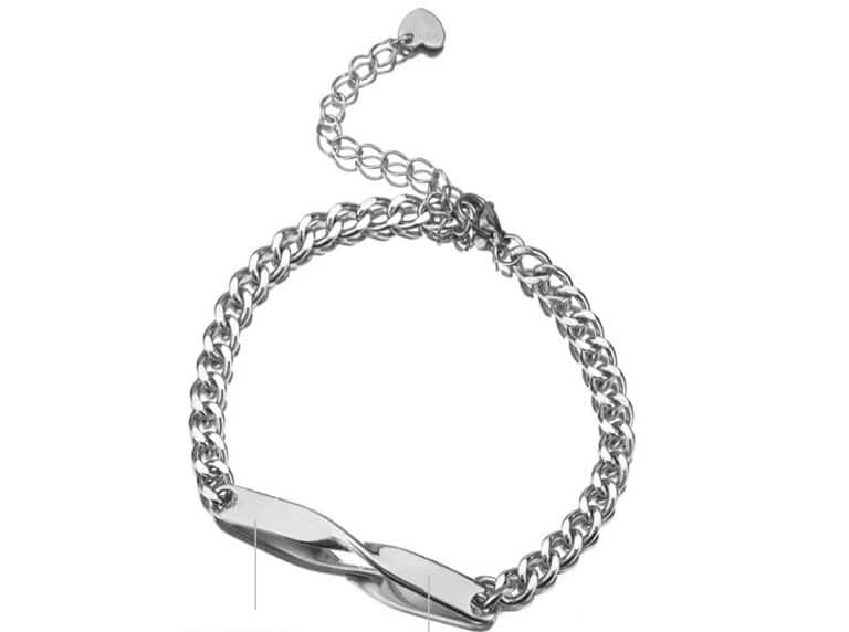 bracelet personnalisé couple espaces à graver