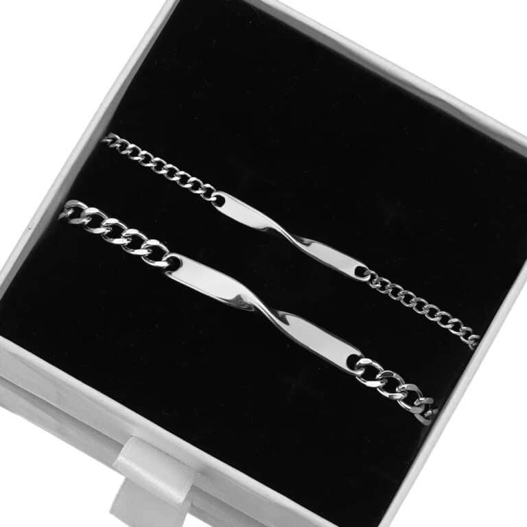 packaging bracelet personnalisé couple gravure