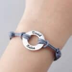 Bracelet duo amoureux personnalisé cordon bleu