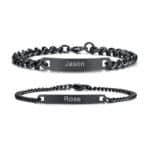 bracelet gravé couple noir