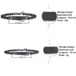 bracelet gravé couple noir dimensions et poids