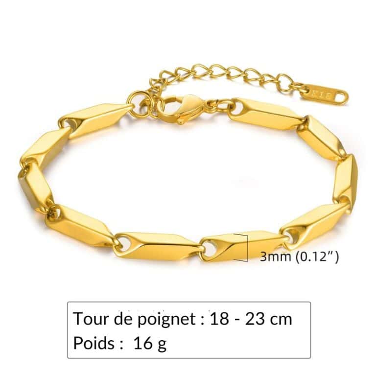 Bracelet de promesse homme dimensions et poids