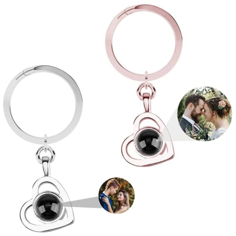 Porte clé photo projection pour couple