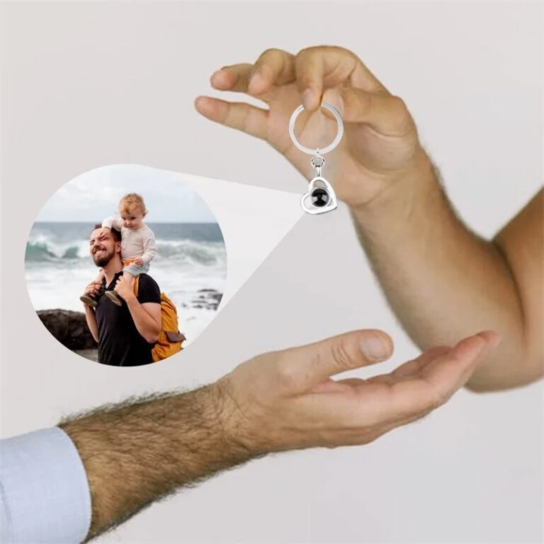 porte clé photo projection couple