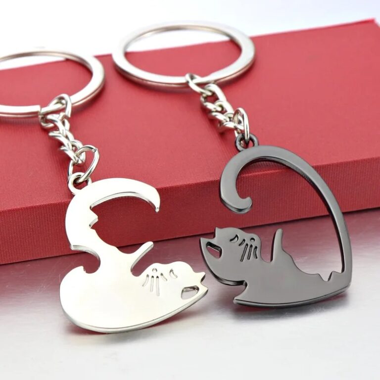 Porte clé couple chat emballage