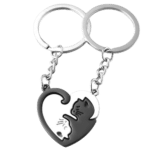 Porte clé couple chat entrelacé