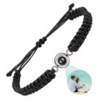 bracelet de projection photo personnalisé noir argent