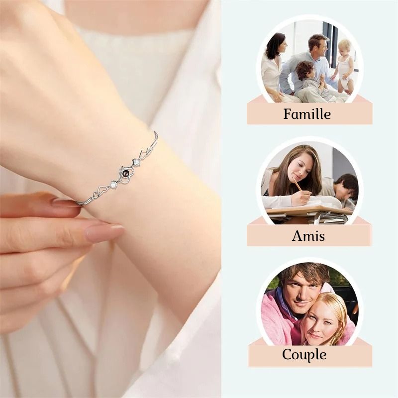 bracelet projection femme cadeau pour famille amis ou couple