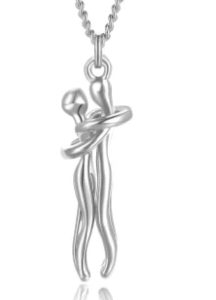 Collier couple enlacé (lot de 2) fond blanc petit