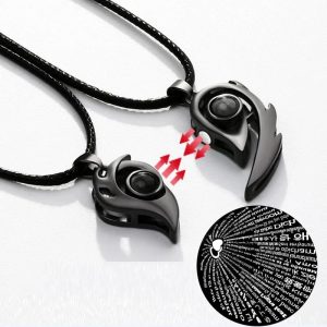 Collier aimanté pour couple 100 langues