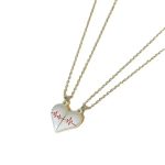 Collier battement de coeur pour couple design