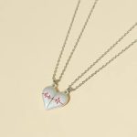 Collier battement de coeur pour couple designe 2
