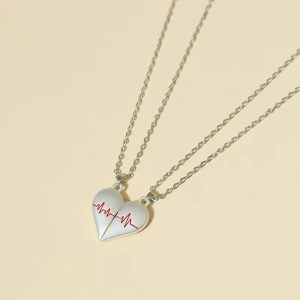 Collier battement de coeur pour couple designe 2