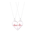 Collier battement de coeur pour couple sans ombre