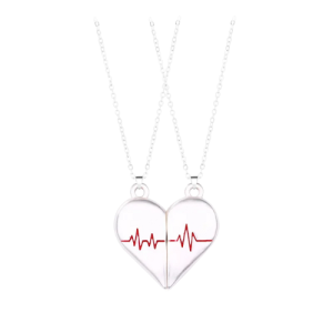Collier battement de coeur pour couple sans ombre