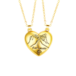 Collier coeur séparable couple