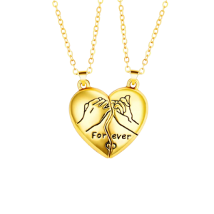 Collier coeur séparable couple