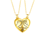 Collier coeur séparable couple fond blanc