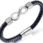 Bracelet couple infini à personnaliser couleur argent