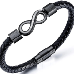 Bracelet couple infini à personnaliser couleur noire